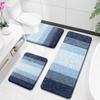 image:imageOLANLY Bathroom Rugs Sets 3 Piece Soft Absorbent Microfiber Bath Mats and UShaped Contour Toilet Rug Machine Wash Dry Plush Shaggy Bath Mat Set for Bathroom 30x2024x1624x20 GreyNavy