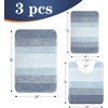 image:imageOLANLY Bathroom Rugs Sets 3 Piece Soft Absorbent Microfiber Bath Mats and UShaped Contour Toilet Rug Machine Wash Dry Plush Shaggy Bath Mat Set for Bathroom 30x2024x1624x20 GreyBlue