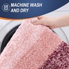 image:imageOLANLY Bathroom Rugs Sets 3 Piece Soft Absorbent Microfiber Bath Mats and UShaped Contour Toilet Rug Machine Wash Dry Plush Shaggy Bath Mat Set for Bathroom 30x2024x1624x20 GreyRed