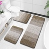 image:imageOLANLY Bathroom Rugs Sets 3 Piece Soft Absorbent Microfiber Bath Mats and UShaped Contour Toilet Rug Machine Wash Dry Plush Shaggy Bath Mat Set for Bathroom 30x2024x1624x20 GreyCoffe