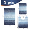 image:imageOLANLY Bathroom Rugs Sets 3 Piece Soft Absorbent Microfiber Bath Mats and UShaped Contour Toilet Rug Machine Wash Dry Plush Shaggy Bath Mat Set for Bathroom 30x2024x1624x20 GreyNavy