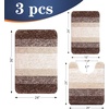 image:imageOLANLY Bathroom Rugs Sets 3 Piece Soft Absorbent Microfiber Bath Mats and UShaped Contour Toilet Rug Machine Wash Dry Plush Shaggy Bath Mat Set for Bathroom 30x2024x1624x20 GreyBrown