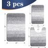 image:imageOLANLY Bathroom Rugs Sets 3 Piece Soft Absorbent Microfiber Bath Mats and UShaped Contour Toilet Rug Machine Wash Dry Plush Shaggy Bath Mat Set for Bathroom 30x2024x1624x20 GreyLight Grey