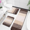 image:imageOLANLY Bathroom Rugs Sets 3 Piece Soft Absorbent Microfiber Bath Mats and UShaped Contour Toilet Rug Machine Wash Dry Plush Shaggy Bath Mat Set for Bathroom 30x2024x1624x20 GreyBrown