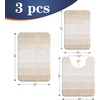 image:imageOLANLY Bathroom Rugs Sets 3 Piece Soft Absorbent Microfiber Bath Mats and UShaped Contour Toilet Rug Machine Wash Dry Plush Shaggy Bath Mat Set for Bathroom 30x2024x1624x20 GreyLight Beige