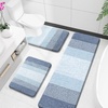 image:imageOLANLY Bathroom Rugs Sets 3 Piece Soft Absorbent Microfiber Bath Mats and UShaped Contour Toilet Rug Machine Wash Dry Plush Shaggy Bath Mat Set for Bathroom 30x2024x1624x20 GreyBlue