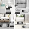 image:imageOLANLY Bathroom Rugs Sets 3 Piece Soft Absorbent Microfiber Bath Mats and UShaped Contour Toilet Rug Machine Wash Dry Plush Shaggy Bath Mat Set for Bathroom 30x2024x1624x20 GreyBlack