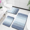 image:imageOLANLY Bathroom Rugs Sets 3 Piece Soft Absorbent Microfiber Bath Mats and UShaped Contour Toilet Rug Machine Wash Dry Plush Shaggy Bath Mat Set for Bathroom 30x2024x1624x20 GreyBlue