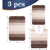 image:imageOLANLY Bathroom Rugs Sets 3 Piece Soft Absorbent Microfiber Bath Mats and UShaped Contour Toilet Rug Machine Wash Dry Plush Shaggy Bath Mat Set for Bathroom 30x2024x1624x20 GreyBrown