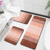 image:imageOLANLY Bathroom Rugs Sets 3 Piece Soft Absorbent Microfiber Bath Mats and UShaped Contour Toilet Rug Machine Wash Dry Plush Shaggy Bath Mat Set for Bathroom 30x2024x1624x20 GreyOrange