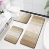 image:imageOLANLY Bathroom Rugs Sets 3 Piece Soft Absorbent Microfiber Bath Mats and UShaped Contour Toilet Rug Machine Wash Dry Plush Shaggy Bath Mat Set for Bathroom 30x2024x1624x20 GreyTan