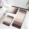 image:imageOLANLY Bathroom Rugs Sets 3 Piece Soft Absorbent Microfiber Bath Mats and UShaped Contour Toilet Rug Machine Wash Dry Plush Shaggy Bath Mat Set for Bathroom 30x2024x1624x20 GreyBrown