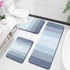 image:imageOLANLY Bathroom Rugs Sets 3 Piece Soft Absorbent Microfiber Bath Mats and UShaped Contour Toilet Rug Machine Wash Dry Plush Shaggy Bath Mat Set for Bathroom 30x2024x1624x20 GreyBlue