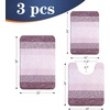 image:imageOLANLY Bathroom Rugs Sets 3 Piece Soft Absorbent Microfiber Bath Mats and UShaped Contour Toilet Rug Machine Wash Dry Plush Shaggy Bath Mat Set for Bathroom 30x2024x1624x20 GreyMauve