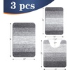image:imageOLANLY Bathroom Rugs Sets 3 Piece Soft Absorbent Microfiber Bath Mats and UShaped Contour Toilet Rug Machine Wash Dry Plush Shaggy Bath Mat Set for Bathroom 30x2024x1624x20 GreyGrey