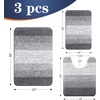 image:imageOLANLY Bathroom Rugs Sets 3 Piece Soft Absorbent Microfiber Bath Mats and UShaped Contour Toilet Rug Machine Wash Dry Plush Shaggy Bath Mat Set for Bathroom 30x2024x1624x20 GreyGrey