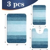image:imageOLANLY Bathroom Rugs Sets 3 Piece Soft Absorbent Microfiber Bath Mats and UShaped Contour Toilet Rug Machine Wash Dry Plush Shaggy Bath Mat Set for Bathroom 30x2024x1624x20 GreyPeacock Blue
