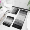 image:imageOLANLY Bathroom Rugs Sets 3 Piece Soft Absorbent Microfiber Bath Mats and UShaped Contour Toilet Rug Machine Wash Dry Plush Shaggy Bath Mat Set for Bathroom 30x2024x1624x20 GreyBlack