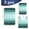 image:imageOLANLY Bathroom Rugs Sets 3 Piece Soft Absorbent Microfiber Bath Mats and UShaped Contour Toilet Rug Machine Wash Dry Plush Shaggy Bath Mat Set for Bathroom 30x2024x1624x20 GreyBlackish Green