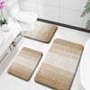 image:imageOLANLY Bathroom Rugs Sets 3 Piece Soft Absorbent Microfiber Bath Mats and UShaped Contour Toilet Rug Machine Wash Dry Plush Shaggy Bath Mat Set for Bathroom 30x2024x1624x20 GreyTan