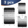 image:imageOLANLY Bathroom Rugs Sets 3 Piece Soft Absorbent Microfiber Bath Mats and UShaped Contour Toilet Rug Machine Wash Dry Plush Shaggy Bath Mat Set for Bathroom 30x2024x1624x20 GreyBlack