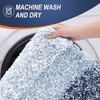 image:imageOLANLY Bathroom Rugs Sets 3 Piece Soft Absorbent Microfiber Bath Mats and UShaped Contour Toilet Rug Machine Wash Dry Plush Shaggy Bath Mat Set for Bathroom 30x2024x1624x20 GreyDark Blue