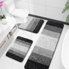 image:imageOLANLY Bathroom Rugs Sets 3 Piece Soft Absorbent Microfiber Bath Mats and UShaped Contour Toilet Rug Machine Wash Dry Plush Shaggy Bath Mat Set for Bathroom 30x2024x1624x20 GreyBlack