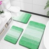 image:imageOLANLY Bathroom Rugs Sets 3 Piece Soft Absorbent Microfiber Bath Mats and UShaped Contour Toilet Rug Machine Wash Dry Plush Shaggy Bath Mat Set for Bathroom 30x2024x1624x20 GreyGreen