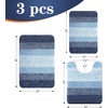 image:imageOLANLY Bathroom Rugs Sets 3 Piece Soft Absorbent Microfiber Bath Mats and UShaped Contour Toilet Rug Machine Wash Dry Plush Shaggy Bath Mat Set for Bathroom 30x2024x1624x20 GreyNavy