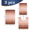 image:imageOLANLY Bathroom Rugs Sets 3 Piece Soft Absorbent Microfiber Bath Mats and UShaped Contour Toilet Rug Machine Wash Dry Plush Shaggy Bath Mat Set for Bathroom 30x2024x1624x20 GreyOrange