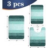 image:imageOLANLY Bathroom Rugs Sets 3 Piece Soft Absorbent Microfiber Bath Mats and UShaped Contour Toilet Rug Machine Wash Dry Plush Shaggy Bath Mat Set for Bathroom 30x2024x1624x20 GreyBlackish Green