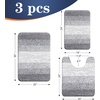 image:imageOLANLY Bathroom Rugs Sets 3 Piece Soft Absorbent Microfiber Bath Mats and UShaped Contour Toilet Rug Machine Wash Dry Plush Shaggy Bath Mat Set for Bathroom 30x2024x1624x20 GreyLight Grey