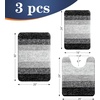 image:imageOLANLY Bathroom Rugs Sets 3 Piece Soft Absorbent Microfiber Bath Mats and UShaped Contour Toilet Rug Machine Wash Dry Plush Shaggy Bath Mat Set for Bathroom 30x2024x1624x20 GreyBlack