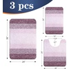 image:imageOLANLY Bathroom Rugs Sets 3 Piece Soft Absorbent Microfiber Bath Mats and UShaped Contour Toilet Rug Machine Wash Dry Plush Shaggy Bath Mat Set for Bathroom 30x2024x1624x20 GreyMauve