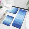 image:imageOLANLY Bathroom Rugs Sets 3 Piece Soft Absorbent Microfiber Bath Mats and UShaped Contour Toilet Rug Machine Wash Dry Plush Shaggy Bath Mat Set for Bathroom 30x2024x1624x20 GreyLight Royal Blue