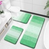 image:imageOLANLY Bathroom Rugs Sets 3 Piece Soft Absorbent Microfiber Bath Mats and UShaped Contour Toilet Rug Machine Wash Dry Plush Shaggy Bath Mat Set for Bathroom 30x2024x1624x20 GreyGreen