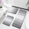 image:imageOLANLY Bathroom Rugs Sets 3 Piece Soft Absorbent Microfiber Bath Mats and UShaped Contour Toilet Rug Machine Wash Dry Plush Shaggy Bath Mat Set for Bathroom 30x2024x1624x20 GreyLight Grey