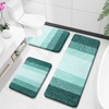 image:imageOLANLY Bathroom Rugs Sets 3 Piece Soft Absorbent Microfiber Bath Mats and UShaped Contour Toilet Rug Machine Wash Dry Plush Shaggy Bath Mat Set for Bathroom 30x2024x1624x20 GreyBlackish Green
