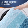 image:imageOLANLY Bathroom Rugs Sets 3 Piece Soft Absorbent Microfiber Bath Mats and UShaped Contour Toilet Rug Machine Wash Dry Plush Shaggy Bath Mat Set for Bathroom 30x2024x1624x20 GreyPeacock Blue