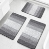 image:imageOLANLY Bathroom Rugs Sets 3 Piece Soft Absorbent Microfiber Bath Mats and UShaped Contour Toilet Rug Machine Wash Dry Plush Shaggy Bath Mat Set for Bathroom 30x2024x1624x20 GreyGrey