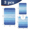 image:imageOLANLY Bathroom Rugs Sets 3 Piece Soft Absorbent Microfiber Bath Mats and UShaped Contour Toilet Rug Machine Wash Dry Plush Shaggy Bath Mat Set for Bathroom 30x2024x1624x20 GreyLight Royal Blue
