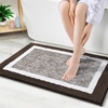 image:imageOLANLY Small Bathroom Rugs 24x16 Extra Soft and Absorbent Microfiber Bath Rugs NonSlip Machine Washable Quick Dry Shaggy Bath Carpet Bath Mats for Bathroom Floor Tub Shower GreyBrown and White