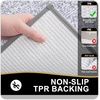 image:imageOLANLY Small Bathroom Rugs 24x16 Extra Soft and Absorbent Microfiber Bath Rugs NonSlip Machine Washable Quick Dry Shaggy Bath Carpet Bath Mats for Bathroom Floor Tub Shower GreyGrey and White