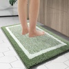 image:imageOLANLY Small Bathroom Rugs 24x16 Extra Soft and Absorbent Microfiber Bath Rugs NonSlip Machine Washable Quick Dry Shaggy Bath Carpet Bath Mats for Bathroom Floor Tub Shower GreySage Green and White