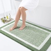 image:imageOLANLY Small Bathroom Rugs 24x16 Extra Soft and Absorbent Microfiber Bath Rugs NonSlip Machine Washable Quick Dry Shaggy Bath Carpet Bath Mats for Bathroom Floor Tub Shower GreySage Green and White