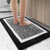 image:imageOLANLY Small Bathroom Rugs 24x16 Extra Soft and Absorbent Microfiber Bath Rugs NonSlip Machine Washable Quick Dry Shaggy Bath Carpet Bath Mats for Bathroom Floor Tub Shower GreyBlack and White