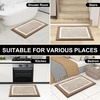 image:imageOLANLY Small Bathroom Rugs 24x16 Extra Soft and Absorbent Microfiber Bath Rugs NonSlip Machine Washable Quick Dry Shaggy Bath Carpet Bath Mats for Bathroom Floor Tub Shower GreyTan and White