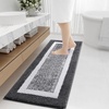 image:imageOLANLY Small Bathroom Rugs 24x16 Extra Soft and Absorbent Microfiber Bath Rugs NonSlip Machine Washable Quick Dry Shaggy Bath Carpet Bath Mats for Bathroom Floor Tub Shower GreyDark Grey and White