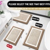 image:imageOLANLY Small Bathroom Rugs 24x16 Extra Soft and Absorbent Microfiber Bath Rugs NonSlip Machine Washable Quick Dry Shaggy Bath Carpet Bath Mats for Bathroom Floor Tub Shower GreyTan and White