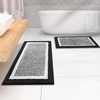 image:imageOLANLY Small Bathroom Rugs 24x16 Extra Soft and Absorbent Microfiber Bath Rugs NonSlip Machine Washable Quick Dry Shaggy Bath Carpet Bath Mats for Bathroom Floor Tub Shower GreyBlack and White